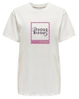 Only Onlfleur Life S/s Tee Cs Jrs T-shirt Korte Mouw Cloud Dancer Bisous
