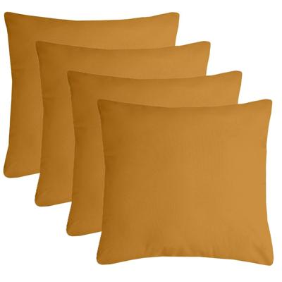 Stof Textile sierkussen Nelson - 4x - okergeel - 60 x 60 cm - bank kussens - polyester