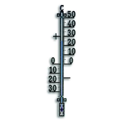 TFA Buiten Thermometer - analoog - metaal - zwart - 41 x 10 cm TFA Buiten Thermometer - analoog - metaal - zwart - 41 x 10 cm