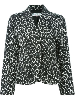 Saint Laurent Pre-Owned veste crop imprimée - Noir