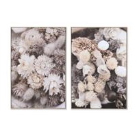 Schilderij DKD Home Decor 83 x 4,5 x 122,5 cm 83 x 4,5 x 123 cm Blommor Cottage (2 Stuks)