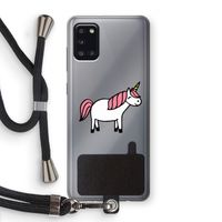 Eenhoorn: Samsung Galaxy A31 Transparant Hoesje met koord