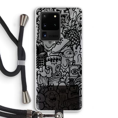 Vexx Black Mixtape: Samsung Galaxy S20 Ultra Transparant Hoesje met koord