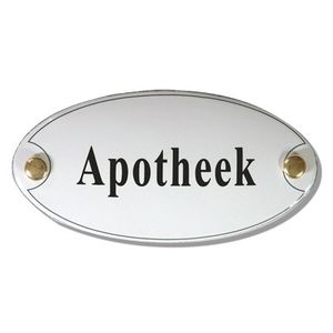 Emaille deurbord ovaal Apotheek