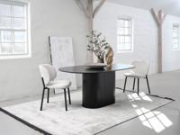 Eettafel Nola Ovaal Zwart Eiken 95x180cm - Giga Living - thumbnail