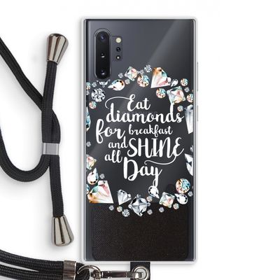 Diamonds: Samsung Galaxy Note 10 Plus Transparant Hoesje met koord