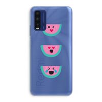 Smiley watermeloen: Xiaomi Redmi 9T Transparant Hoesje