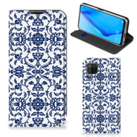 Huawei P40 Lite Smart Cover Flower Blue