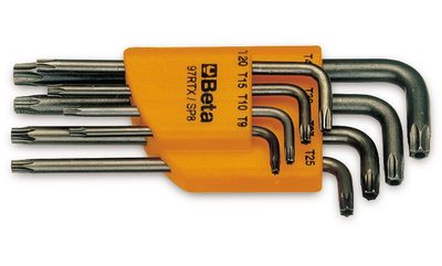 Beta 8-delige set haakse stiftsleutels met Tamper Resistant Torx® profiel (art. 97RTX) met support 97RTX/SC8 - 000970263