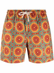 PENINSULA SWIMWEAR short de bain à imprimé géométrique - Orange