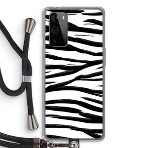 Zebra pattern: OnePlus 9 Pro Transparant Hoesje met koord