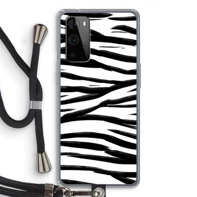 Zebra pattern: OnePlus 9 Pro Transparant Hoesje met koord