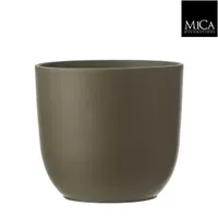 Mica Decorations tusca ronde pot groen maat in cm: 25 x 23 - thumbnail