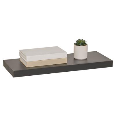 Zwevende wandplank Bassline - zwart - 60 cm - hout - boekenplank - muurplank