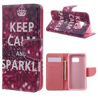 S7 portemonnee hoesje keep calm and sparkle - thumbnail