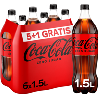 CocaCola Zero Sugar 5+1 Gratis Fles 6 x 1,5 L bij Jumbo