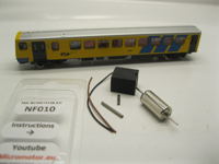 micromotor NF010 ombouwset voor Fleischmann NS Wadloper , Pendolino, BR 628