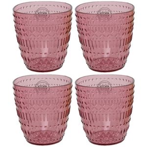 Set van 8x stuks kunststof bekers roze 200 ml