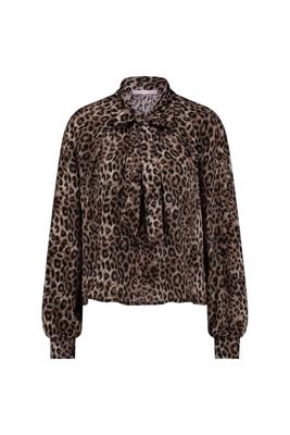 Studio Anneloes Frances Satin Animal Blouse 11864 Blouse 8890 Chocolate/black