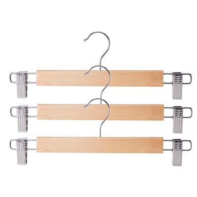 Broeken/rokken kledinghangers - set 9x stuks - hout - 33 cm - naturel