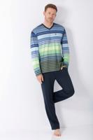 Heren pyjama Hajo blauw gestreept