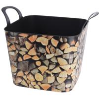 Storage Solutions Haardblokken houtblokken flexibele opberg emmer - mand - 53 x 40 x 38 cm