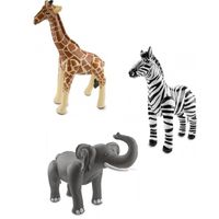 3x Opblaasbare dieren zebra olifant en giraffe   -