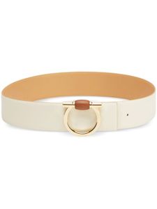 Ferragamo ceinture en cuir à boucle Gancini - Blanc