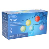 Solar lampion tuinverlichting/feestverlichting gekleurd 4.5m - thumbnail
