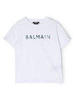 Balmain Kids t-shirt à logo imprimé - Blanc