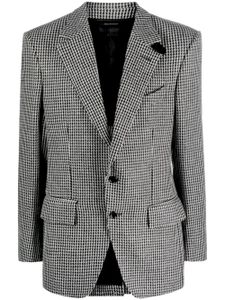 TOM FORD blazer boutonné à motif pied-de-poule - Gris