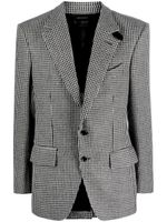 TOM FORD blazer boutonné à motif pied-de-poule - Gris - thumbnail