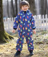 Waterproof Softshell Overall Comfy Denim Blue Birds Jumpsuit