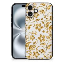 iPhone 16 Plus Bloemen Hoesje Gouden Bloemen