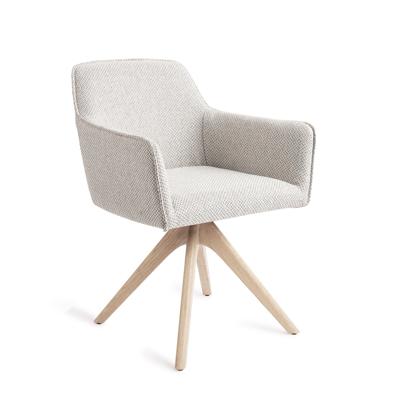 Jesper Home Eetkamerstoel 'Hofu' Revolve Oak Bleach, kleur Checkers Charm