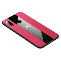 Voor Huawei P30 Lite XINLI stiksels doek Textue schokbestendig TPU beschermhoes (rood)