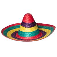 Carnaval verkleed Sombrero hoed Fiesta - multi kleur - volwassenen - polyester - Luxe uitvoering