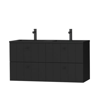 Tiger Maryport Meubelset 120 cm met 4 lades Mat zwart incl Quadro wastafel Mat zwart - 1496028916