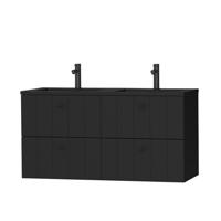 Tiger Maryport Meubelset 120 cm met 4 lades Mat zwart incl Quadro wastafel Mat zwart - 1496028916