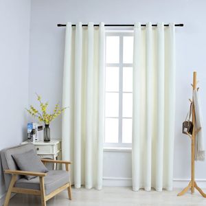 VidaXL Gordijn verduisterend met ringen 2 st 140x245 cm fluweel crème