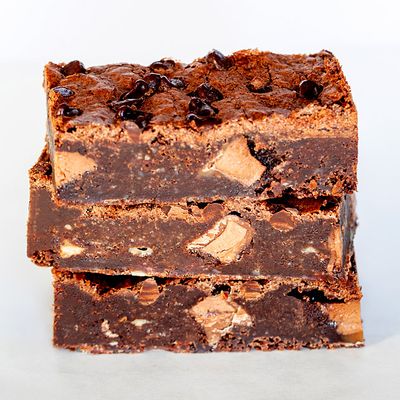 Choco Karamel Brownie Box - 6 Brownies Per Post - Brievenbus Pakket - Box Brownies - Chocolade karamel - Karamel Fudge - Pure chocolade - Cadeau