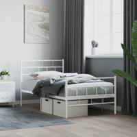 Bedframe met hoofd- en voeteneinde metaal wit 107x203 cm