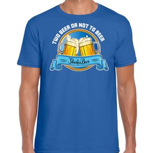 Apres ski t-shirt voor heren - two beer or not to beer - blauw - wintersport - bier