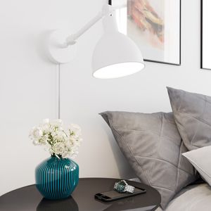 Wandlamp wit 'Bazar' By Rydens wit modern verstelbaar modern E27 fitting