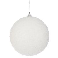 1x Grote witte foam kerstballen 10 cm kerstboomversiering - thumbnail