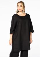 Yoek Tuniek-blouse A-lijn linnen | Zwart | Maat 54/56
