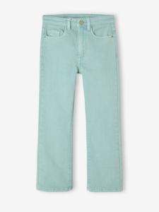 Wijd uitlopende meisjesbroek turquoiseblauw