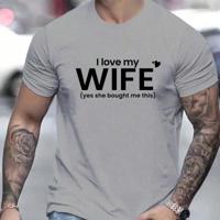 Bon&Bon Homme Men's Plus Slogan Graphic Tee | Khaki Short Sleeve Light Grey / 5XL