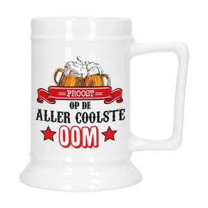 Cadeau Bierpul voor oom - rood - de coolste oom - keramiek - 530 ml