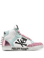 Philipp Plein baskets à paillettes Retrokickz TM en cuir - Blanc